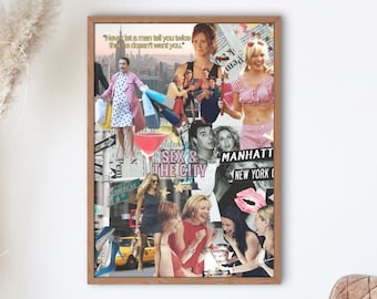 Poster di Sex and The City, collage retrò da parete (stampa digitale)