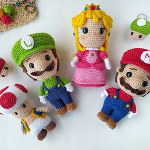 Super Mario Bros Amigurumi Combo – 4 Häkelfiguren