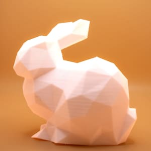 Unique Geometric Bunny Rabbit Statue - Solid Strong - Made to Order - Multiple Colors and Sizes Available