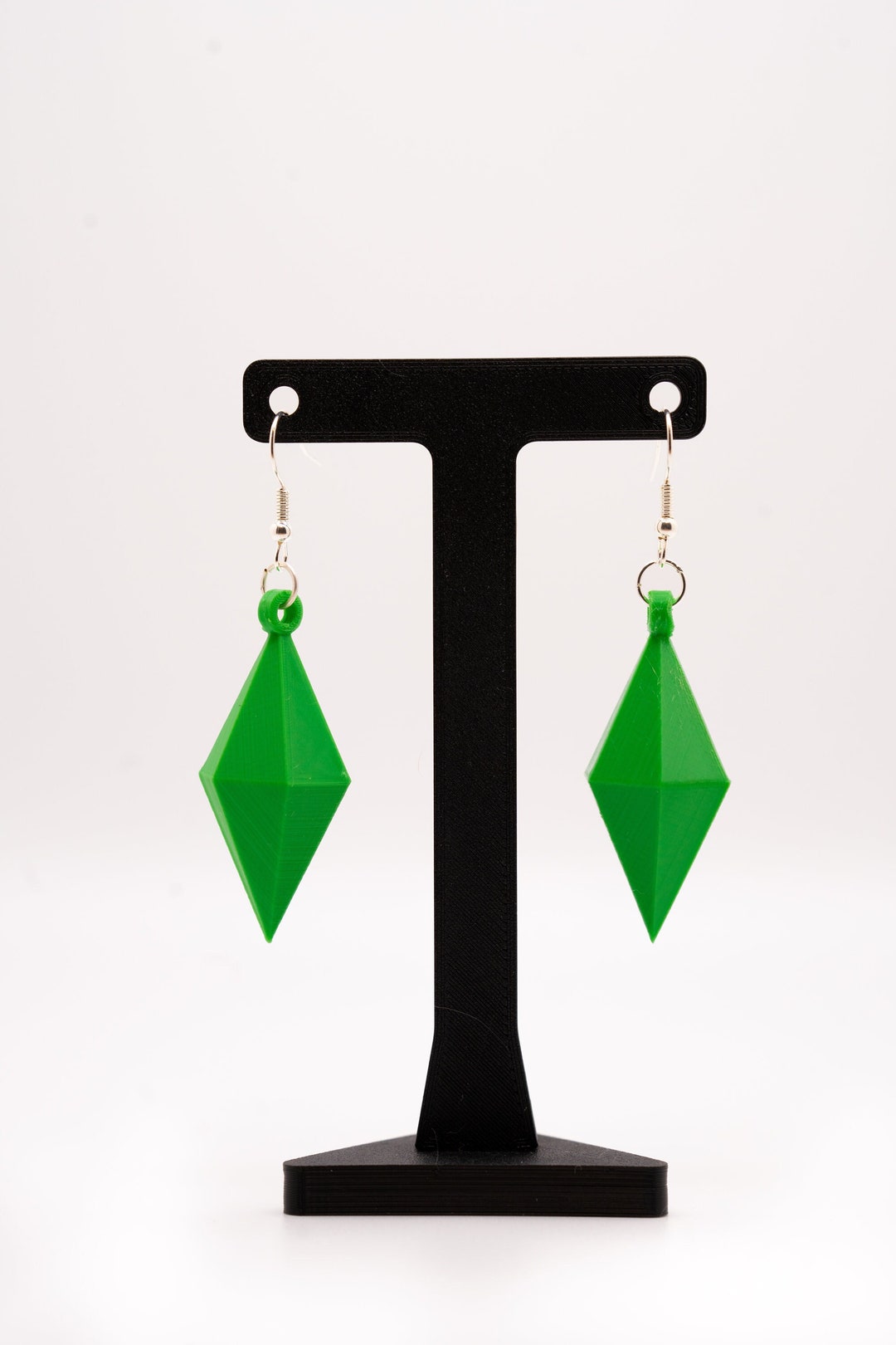 Sims Gem (plumbob) Earrings Silver - Green - Super Light Weight - Etsy