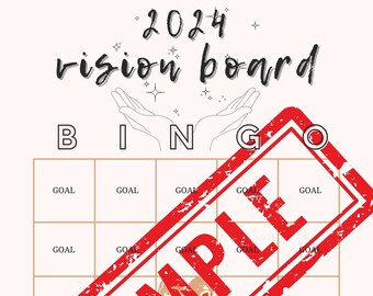 2024 Vision Board BINGO Card | Manifestation, Goal Setting, Bingo Card, New Years Resolution, 2024, Gift, Vision Board, SMART Goals, Planner