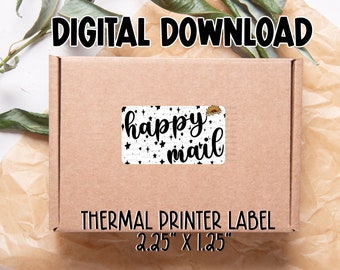 Happy Mail Thermal Printer Label | Packaging Sticker (Digital Download)