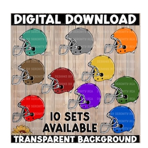 Football Helmets Clipart | Digital Download | Sublimation | DTF | Sports | School Clipart | Football