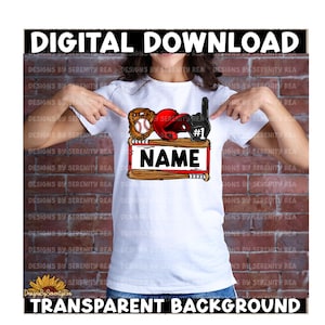 Design personalizzato per maglietta da baseball / Nome del bambino / Download digitale / Sport / Sublimazione / PNG / DTF / Baseball Mama / Nome personalizzato