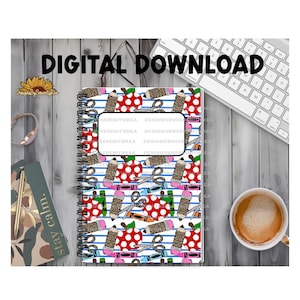 Portada de cuaderno / Portada de diario / Descarga digital / Sublimación / PNG / Regreso a clases / Regalos para maestros / Impresión propia