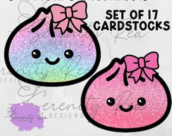 Kawaii knoedel met strik Freshie Mold Card Stock (digitale download)