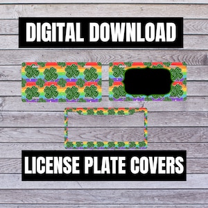 Rainbows And Clovers | License Plate Frame Set | Sublimation Designs | License Plate Holder | Frames | DIY | Digital Download
