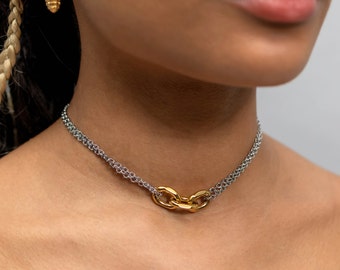 Lyon Chain Layering Choker Necklace | Gold Vacuum Plating | Waterproof Non Tarnish | Classy & Casual | Minimalist  Necklace For Women