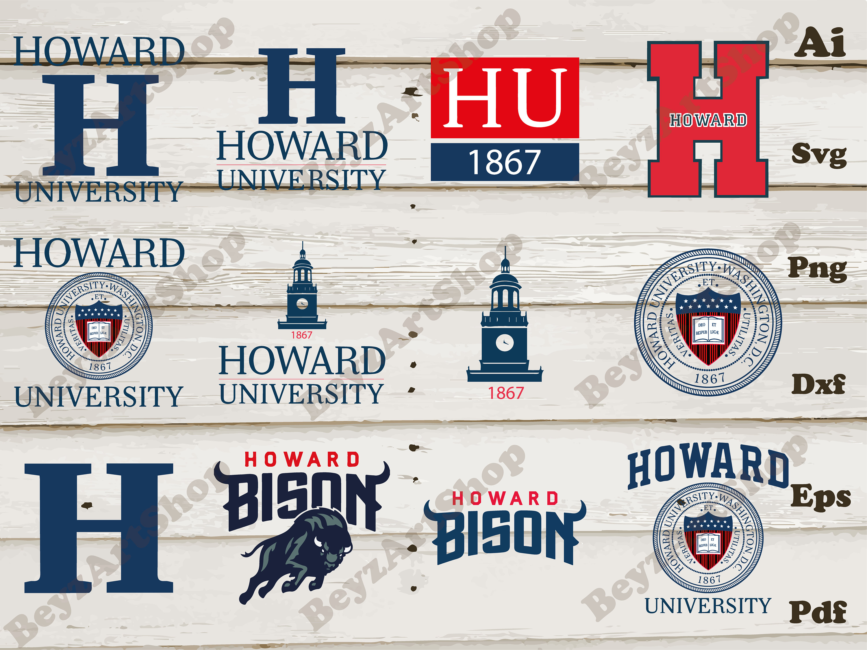 Howard University Svg Howard Svg Howard Bison Svg H Svg HU Etsy