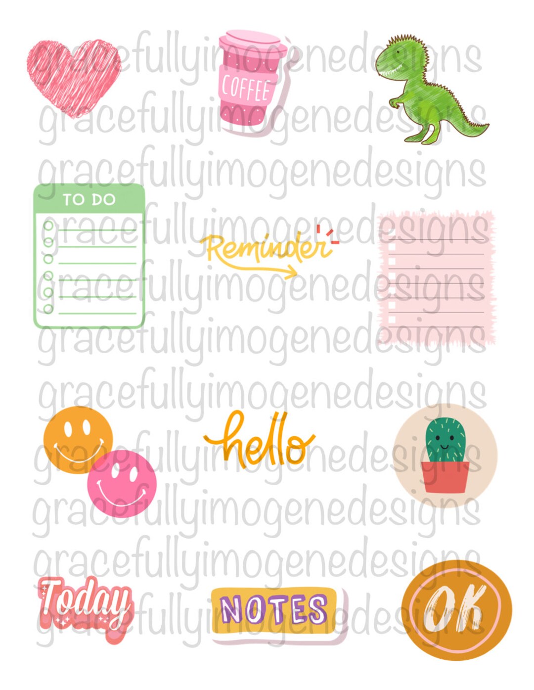 Digital Planner Stickers, Pre Cropped, Instant Download, Goodnotes, Png ...