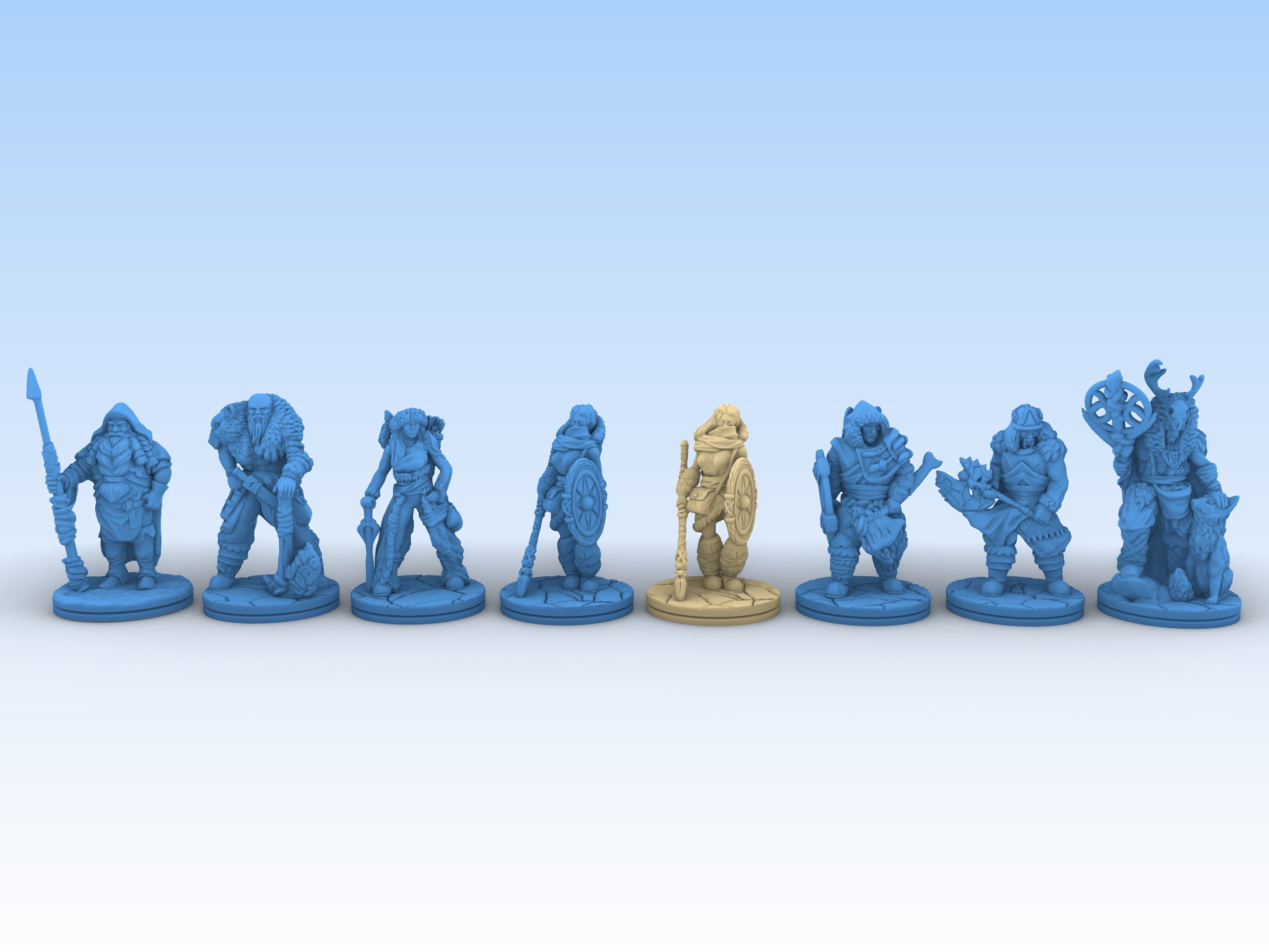 Ice Tribe 28mm Resin NPC Miniatures Minis Pathfinder RPG Tabletop Dnd ...