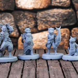 Catfolk / Tabaxi 28mm Resin Humanoid NPC Miniatures | Minis | Pathfinder | RPG | Tabletop | Dnd | Dungeons and Dragons | D&d
