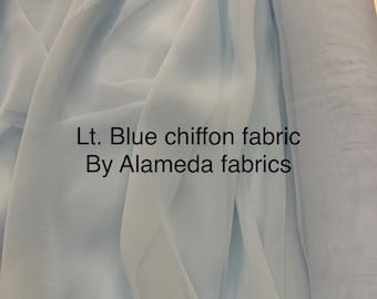 Poly Chiffon Fabric - Blue - 58" Width