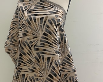 3 yards Black brocade metallic fabric. width 56" design J3568