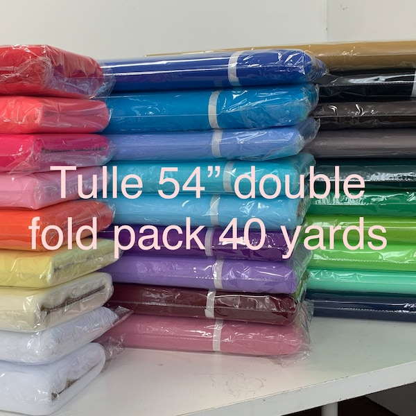 40 yards Tulle 54". Tela de tul. sell by 40 yards per bolt, double fold, use for party decoration. craft fabric. wedding vale fabric. tutu.