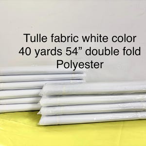 Color White Tulle 1 bolt 40 yards width 54", double fold, . Tela de tul. use for party decoration. craft fabric. wedding vale and tutu