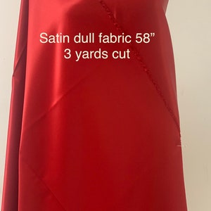 1 piece 3 yards Red Bridal satin fabric, width 58&quot;, Polyester, Dull italian satin. Bridesmaid fabric, party dress, craft project Free sample