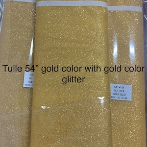 Glitter Tulle Fabric - Gold - 54" Width - 10 yards bolt