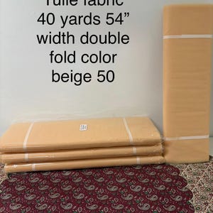 Couleur beige 50 tulle 1 boulon 40 yards de largeur 54", double pli,. Toile de tulle. utiliser pour la décoration de fête. tissu artisanal. valet de mariage et tutu