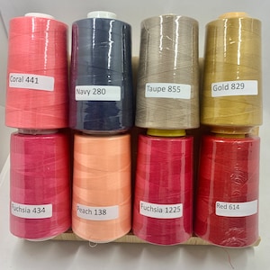 Polyester Sewing Thread, All Purpose Hand and Machine Sewing, 220yd Coil  Reel 