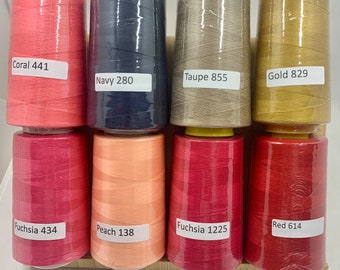 Sewing Threads All purpose sewing threads . close to 5000 yards per cone on variety of popular colors, price per cone.