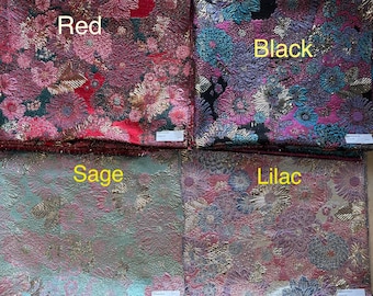 Metallic brocade fabric - multi colors - 56" Width - Ref. Design J5815 Forest