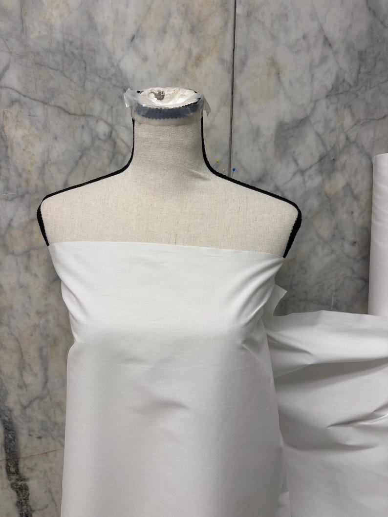100% Cotton fabric - Milky white - 58" width - Weight per yard almost 5.5 Oz. image 1