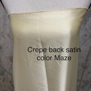 Crepe back satin fabric, A 3 yards cut color Maze, polyester 58".
