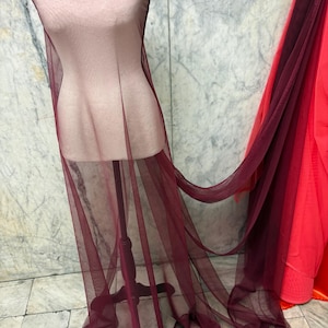 Poly Mesh Fabric - Burgundy - 58" Width