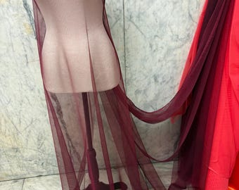 Polyester meshstof - bordeauxrood - 147 cm breed