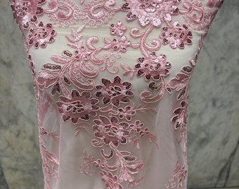 Lace Fabric - Pink - 49" Width - Ref. Eu Bng.