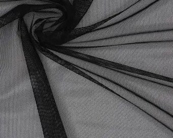 Mesh Fabric by yard. 100% polyester Mesh fabric width 55 inches in black color
