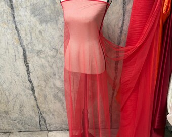 Poly Mesh Fabric - Coral - 58" Width