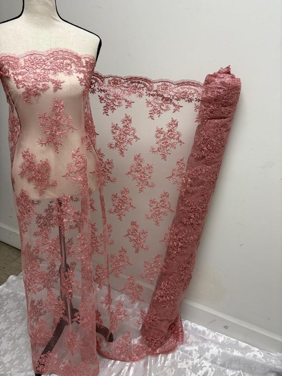 Lace fabric - Dusty Rose - 49" Width - Ref. 4357