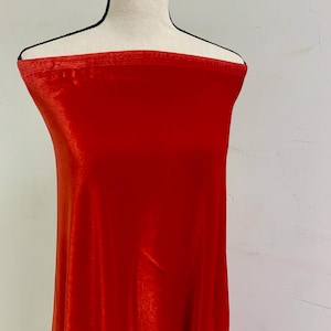 A 3 yard Stretch Velvet fabric, color Red width 58/60 inches.