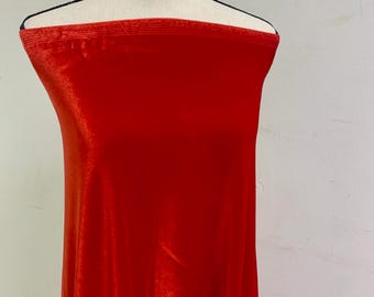 Stretch Velvet fabric - Red - 58/60" Width