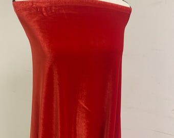 Stretch velvet fabric - Red - Poly Spandex - 59" Width