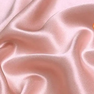 Pink Silky soft satin Charmeuse Satin, width 58/60&quot; 100% polyester suitable for lingerie.
