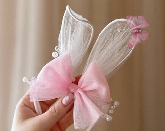 Individuelle Stirnbänder, Oster-Stirnband, Hasenohren-Stirnband, Oster-Fotosession, Tierohren für Baby-Mädchen, Babyhase, Geburtstagsaccessoires