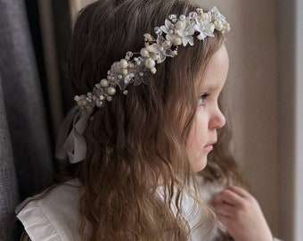 Diademas personalizadas, diadema de perlas para niña, diadema para sesión de fotos de recién nacidos, peine de pelo de boda de perlas, peine de novia, peine de pelo de novia de cristal