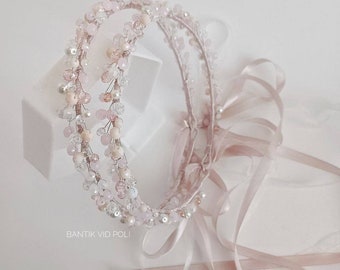 Custom Headband, Baby Girl Pearl Headband, wreath for Newborn Photoshoot, Pearl wedding Headband, bridal Headband, bridal hair piece