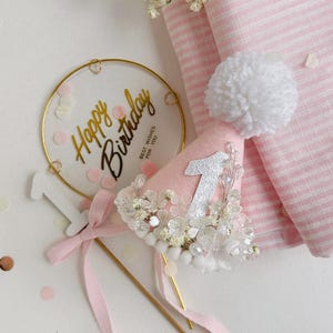 Partyhat, openwork partyhat, Mini Partyhat, Birthday Hat, First Birthday Hat, birthday set , party cape, Personalized Birthday Hat, Gift