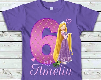 Rapunzel Birthday Shirt, Tangled Birthday Tee, Matching Family Birthday Shirts, Long Sleeve or Short Sleeve