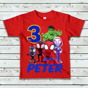 Spidey Birthday Shirt, Spidey and His Amazing Friends Birthday Tee, Matching Family Birthday Shirts, Short Sleeve or Long Sleeve