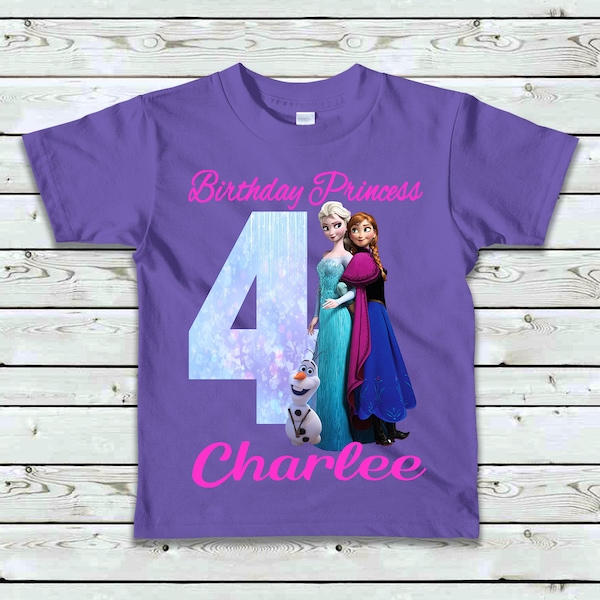 Frozen Birthday Shirt, Elsa and Anna Birthday Tee, Matching Family Birthday Shirts, Long Sleeve or Short Sleeve