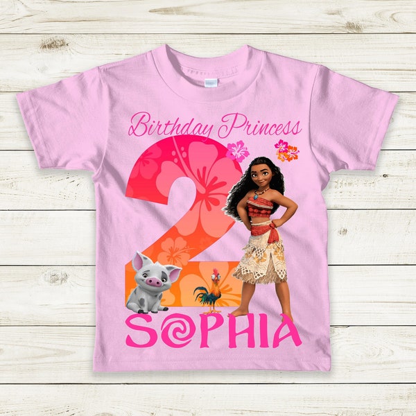 Moana Birthday Shirt, Moana Girl's Birthday T-Shirt, Matching Family Birthday Shirts, Long Sleeve or Short Sleeve