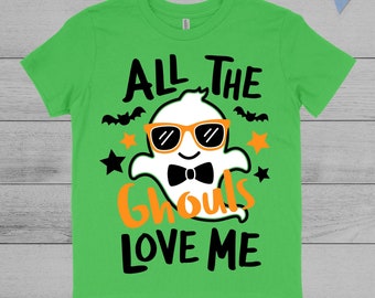 Boy's Halloween Shirt All The Ghouls Love Me T-Shirt