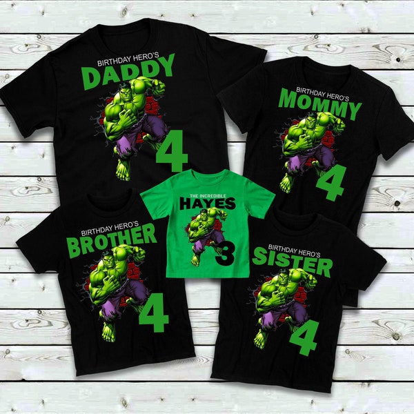 Hulk Birthday Shirt, Hulk Smash Birthday Tee, Matching Family Birthday Shirts, Long Sleeve or Short Sleeve