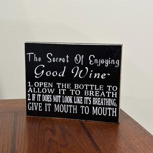 Funny Wine Lover Wood Sign: Rustic Home Bar Decor
