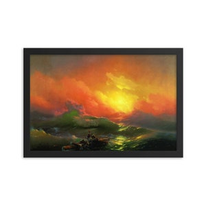 Ivan Aivazovsky &quot;The Ninth Wave&quot; framed poster.